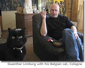 Guenther Limburg with his Belgian cat